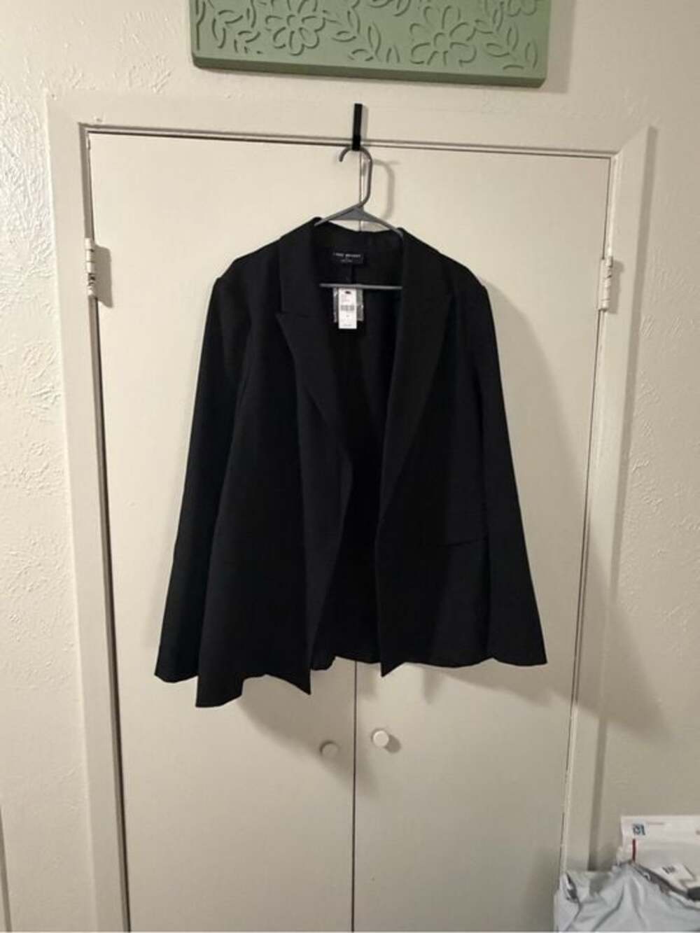 Lane Bryant Black Open-Front Draped Blazer